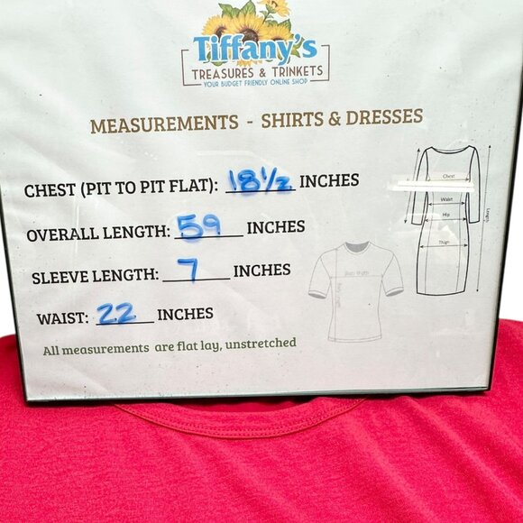 LuLaRoe Maria Maxi Dress Womens M Red SS Crew Neck Stretchy Soft Material - Picture 5 of 8